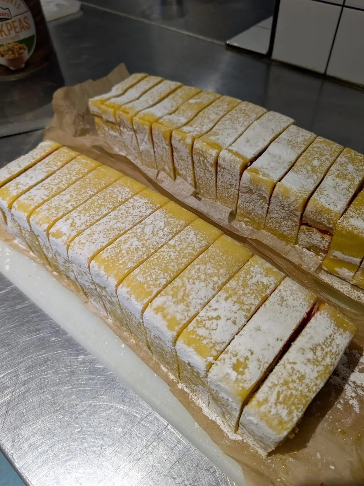 Freshly cut traybake cake at The Pickle Brighton